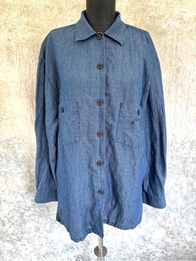 Blue Willi’s Indigo Dyed Cotton Button Down Shirt - Medium